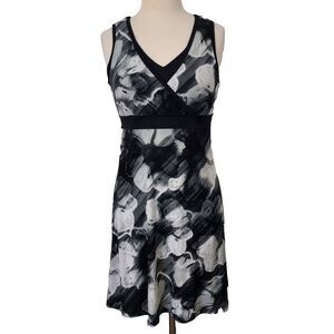 TEK GEAR DRY TEK Tank Dress Black Gray V Neck Sleeveless Stretch Size Medium